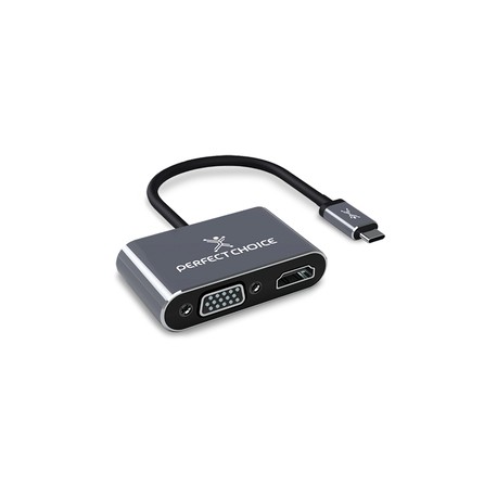 Cable USB Tipo C a HDMI y VGA PC-101284 Perfect Choice