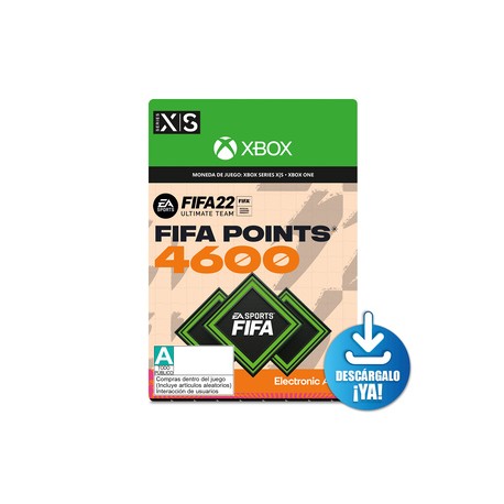 FIFA 22 EA Sports Ultimate Team Points / 4600 monedas de juego digitales / Xbox One / Xbox Series XÂ·S / Descargable