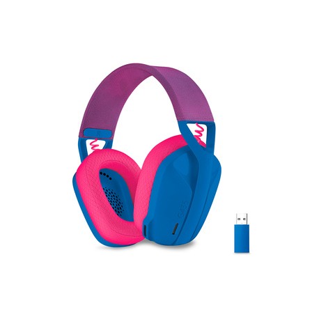 Audífonos Gamer Inalámbricos Logitech G G435 Lightspeed / PC / Mac / PlayStation 4 / PlayStation 5 / Bluetooth / Azul con rosa