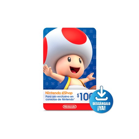Tarjeta de Regalo Nintendo eShop / Descargable / $100