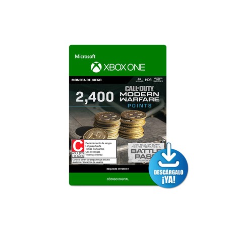 Call of Duty Modern Warfare Points / 2400 monedas de juego digitales / Xbox One / Descargable