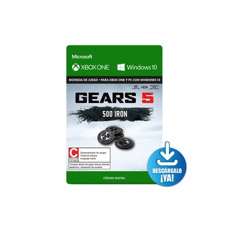 Gears 5 Iron / 500 monedas de juego digitales / Xbox One / Windows / Descargable