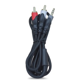 Cable Auxiliar 3.5 mm a Doble RCA RadioShack / 1.8 m / Plástico / Negro