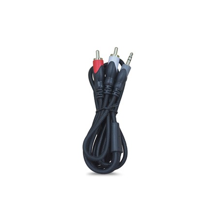 Cable Auxiliar 3.5 mm a Doble RCA RadioShack / 1.8 m / Plástico / Negro