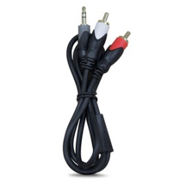 Cable Auxiliar 3.5 mm a Doble RCA RadioShack / 90 cm / Plástico / Negro